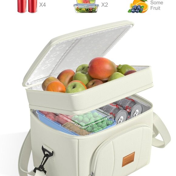 Lunch Box for Women, Double Decker Insulated Cooler Bag Lunch Bag Reusable Leakp - Picture 2 of 7